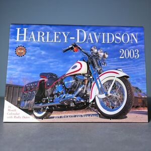 2003 Harley Davidson 16 Month Calendar White Red Cruiser Retro Bike Motorcycle